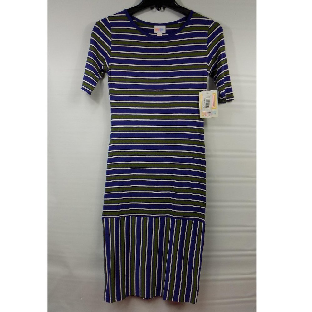 LuLaRoe Julia Striped Dress Size XXS NWT